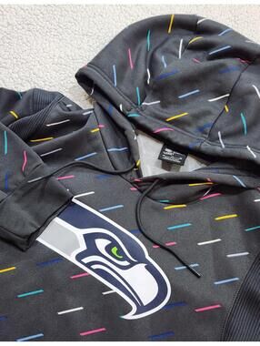 Seattle Seahawks Hoodie Mens XL Black NFL Football Nike Therma Fit Crucial Catch